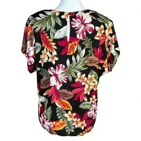Vintage Jaclyn Sport Tropical Print Blouse Shirt 90s - Picture 5 of 8